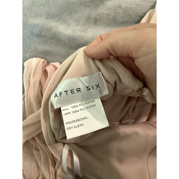 After Six High Neck Halter Backless Maxi Dress Cameo 1545 Size 10R‎ NWT Glam - Picture 5 of 10